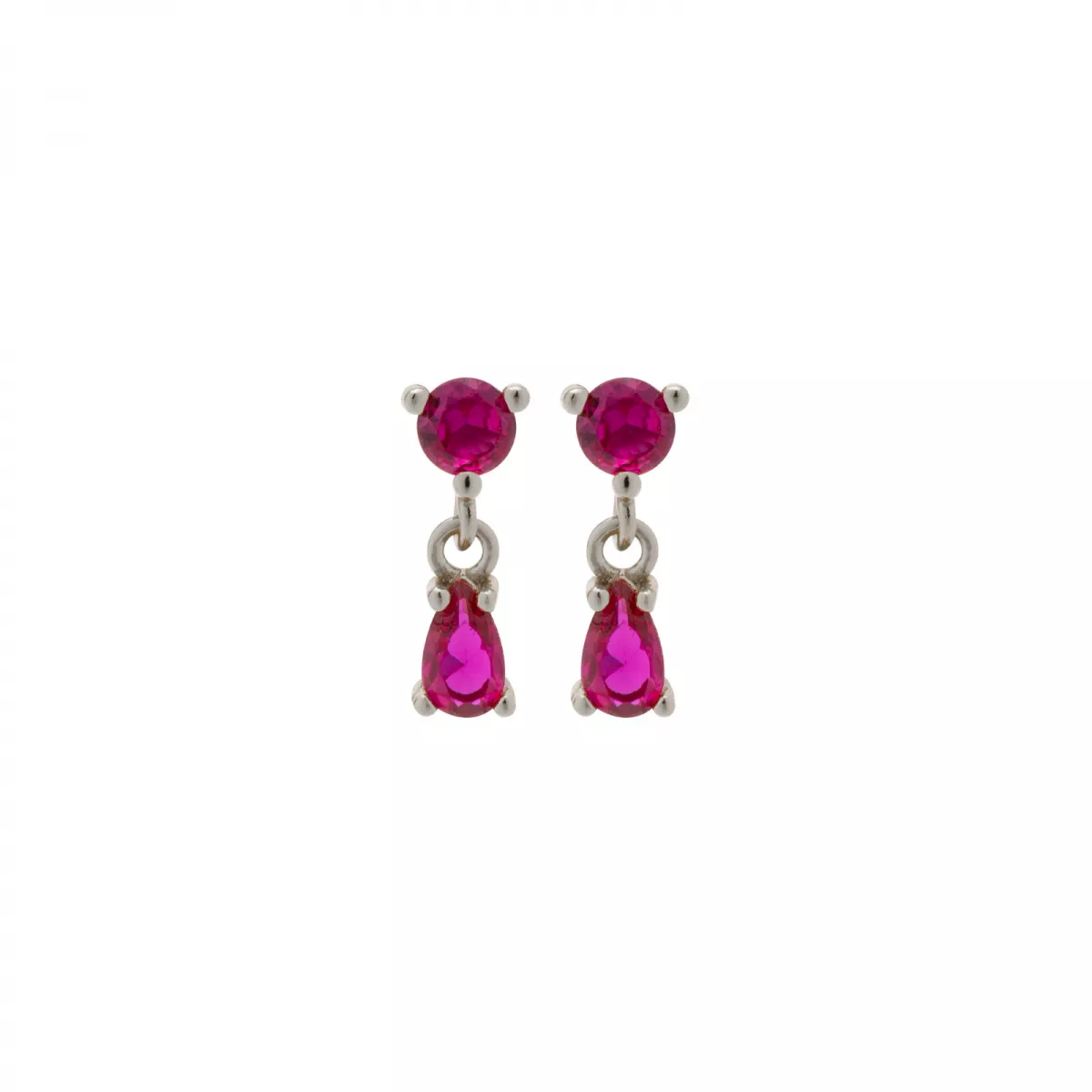 Pendientes Success Ruby Plata